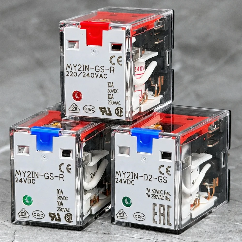 5Pieces Original Japan MY2IN-GS 24VDC 220/240VAC Intermediate Relay With Locking Swing Lever New Version MY2IN-GS-R 10A 8-Pin