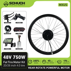 Snow bike Conversion Kit 48V 750W Rear Rotate 20 26 inch Fork 170 Brushless Gear Hub Motor With MXUS Brand Ebike Conversion Kit