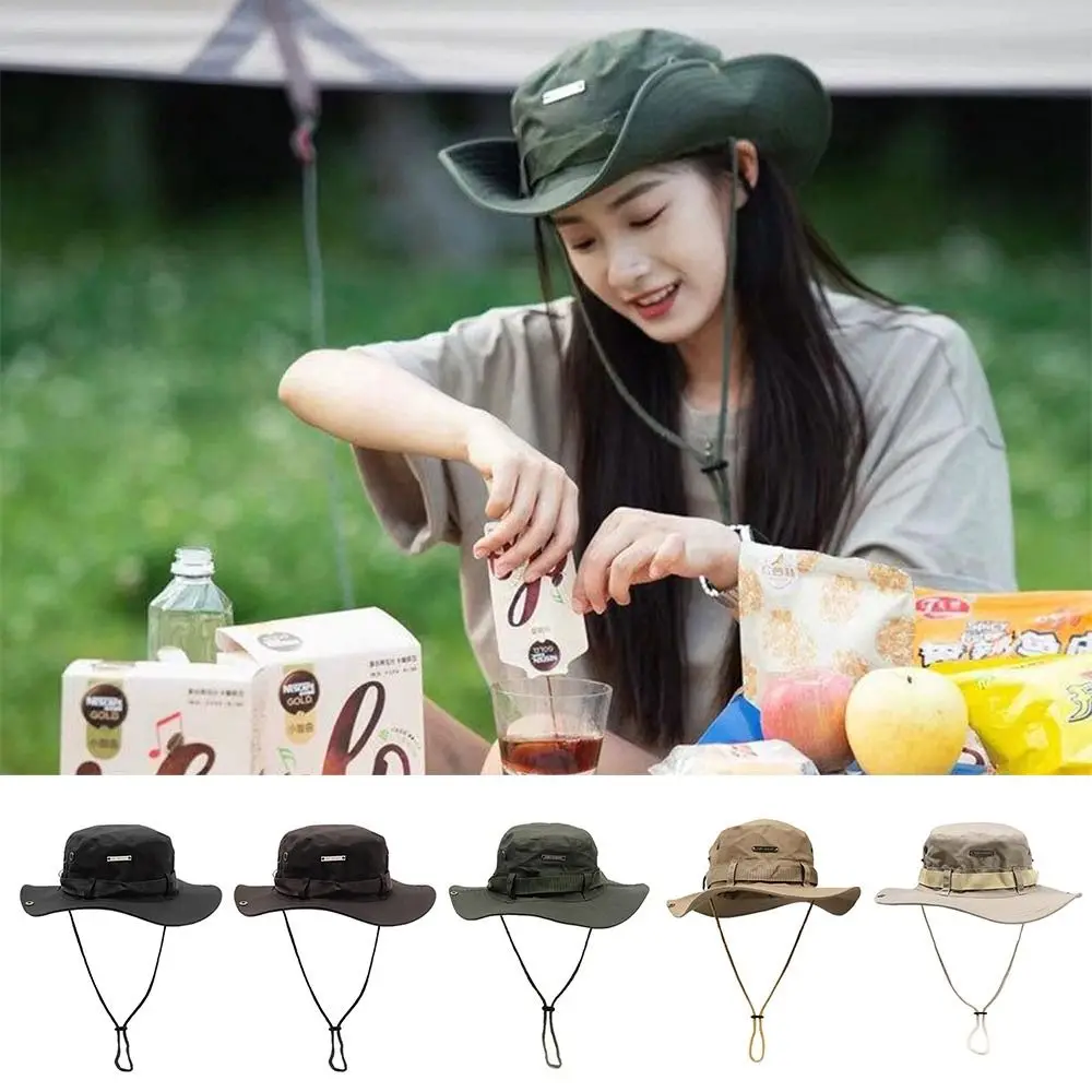 

Дышащая рыбацкая шляпа с широкими полями, солнцезащитная ковбойская панама с ветрозащитным ремешком, панамская шляпа