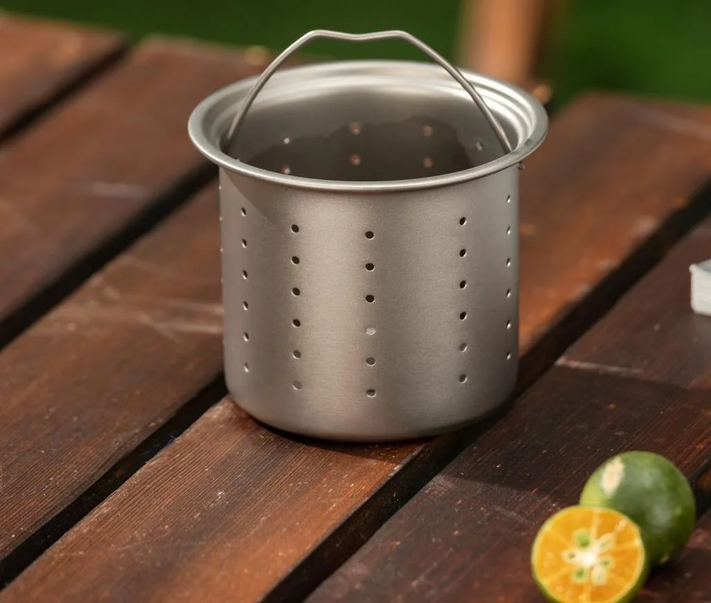 450ml Pure Titanium Portable Double-layer Hiking Mug Tea Infuser Set