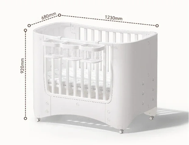 Comfortable Safety Cribs Convertible Lifting High Guardrail Splicing Large Bed Mobile Multifunctional Newborn Baby Cradle