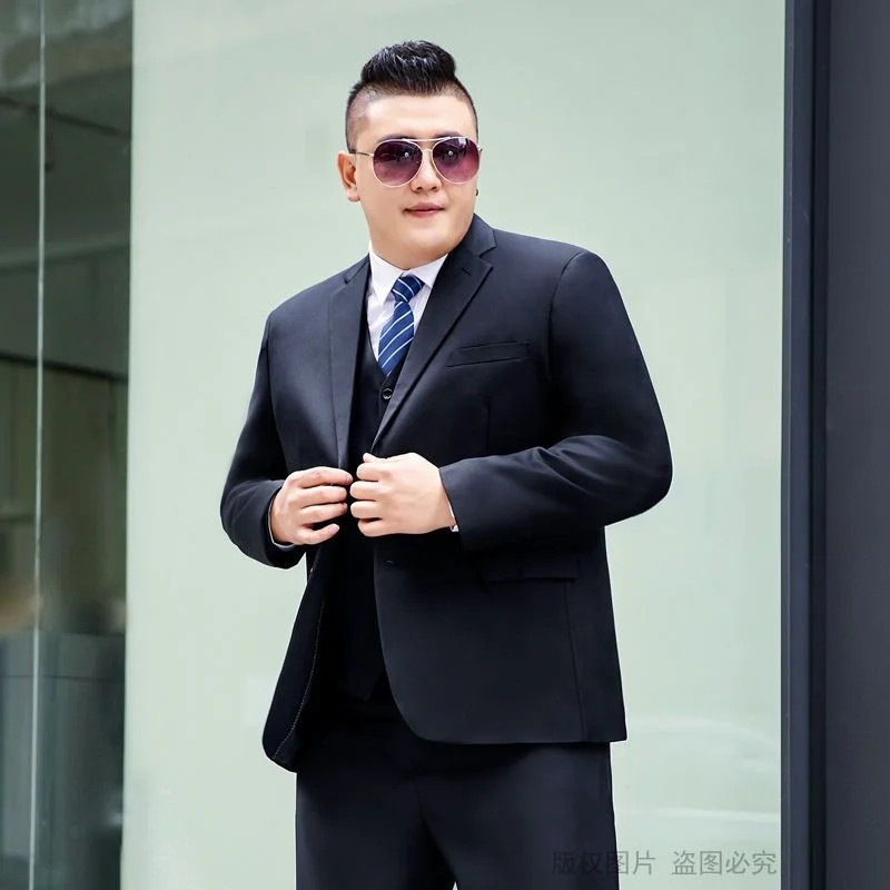 9XL Jacket Vest Pants 3 Pieces Suit Fat Plus Size Men\'s Latest Coat Pant Designs Business Set Wedding Dress Blazers Interview