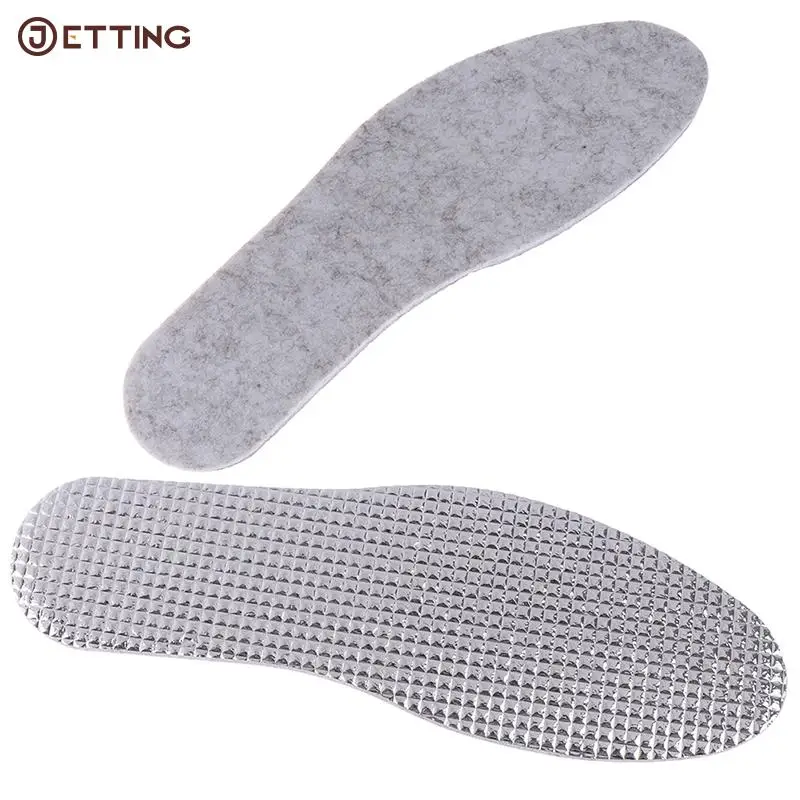 Felt Aluminum Foil Insoles For Winter Warm Comfortable Deodorant Insert For Men Women Sole Summer Cool Waterproof Wool Shoe Pads