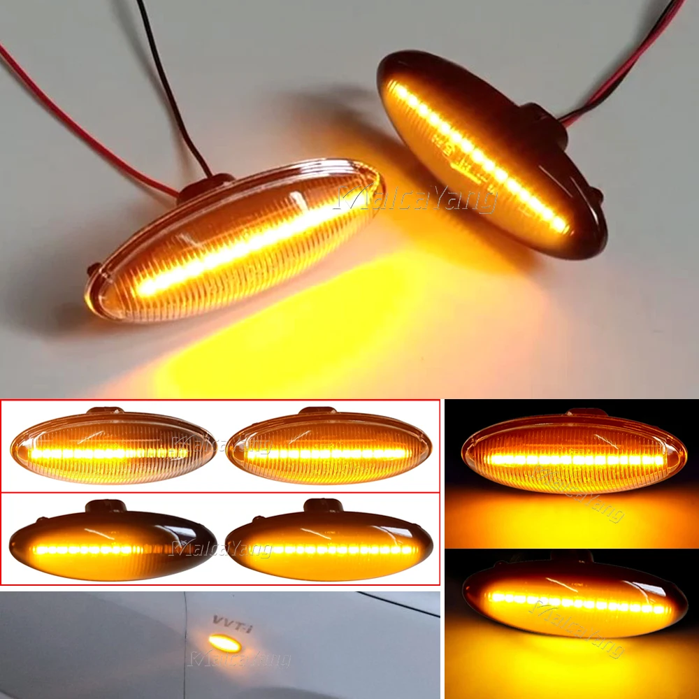 2X For Toyota Yaris Vitz XP90 RAV4 XA30 MK3 Auris E150 Corolla LED Turn Signal Light Dynamic Side Marker Fender Sequential Lamp