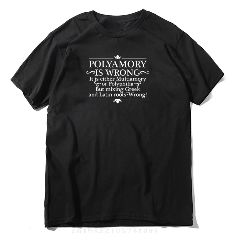 Shirt Polyamory is wrong joke Cotton Sport Grammar Longsleeve