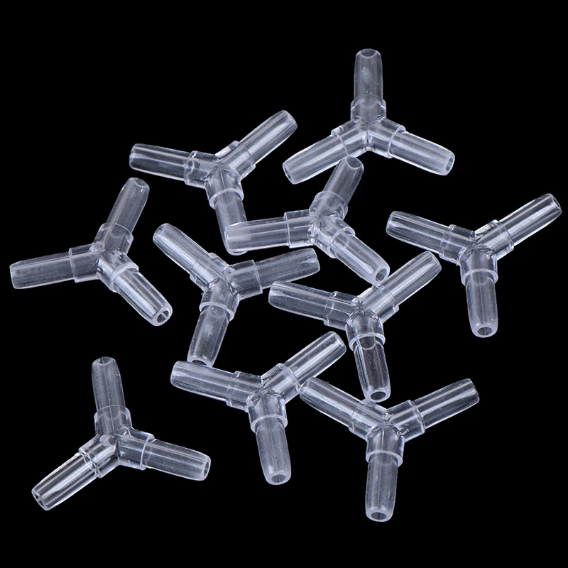 10Pcs 2Way/3Way Clear Aquarium Tube Connector Air Valves Fitting Fish Tank