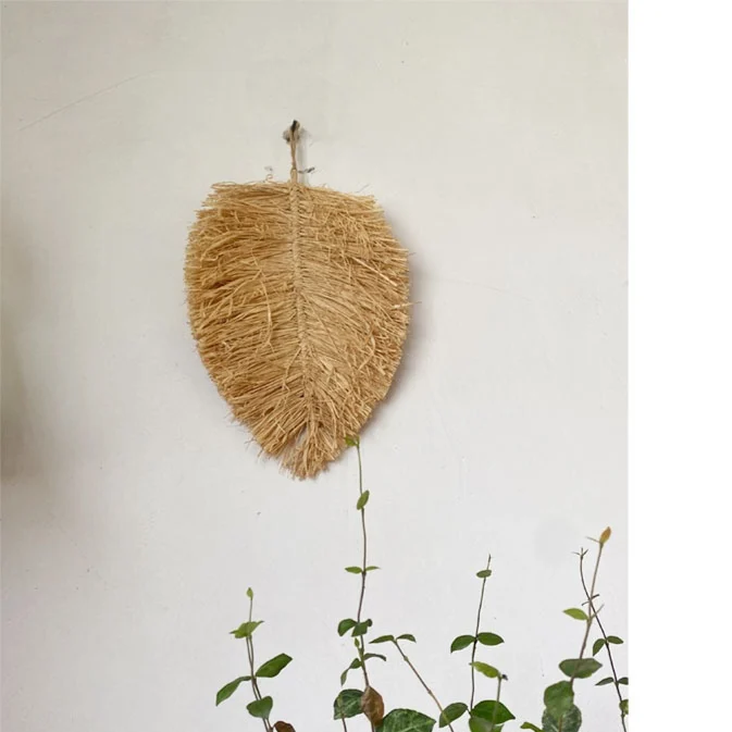 Handwoven Leaf Tapestry Wall Hanging Decorative Grass from Laffite for Wine Living Room Bars Bed And Breakfasts Home Decor