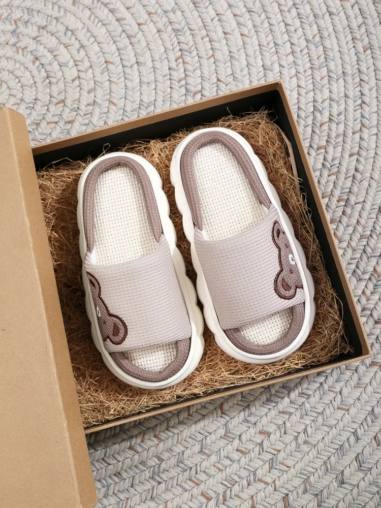 

Linen slippers 2025 new indoor home can be worn in all seasons