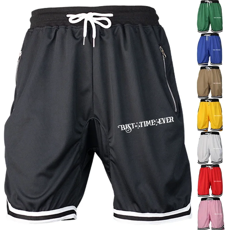 

Мужские летние спортивные повседневные баскетбольные дышащие сетчатые свободные спортивные штаны для фитнеса, модные шорты в стиле хип-хоп
