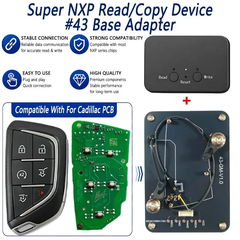 KiTi For Super NXP Killer Read Copy Device With Adapter Base For Cadillac Key All NXP Smart Keys Clones Unlimited Version
