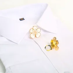 2pcs/set Flower Cufflinks Cover Button Cover for Shirt Sleeve Button Clip on Button Dress Decoration Clothing Button Accessories