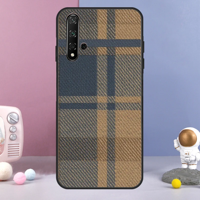 Brown Plaid Case For Huawei Nova 8i 7i 11i 11 Pro 9 10 SE 5T Y60 Y61 Y70 Y90 Y91 P30 P20 P40 Lite Cover