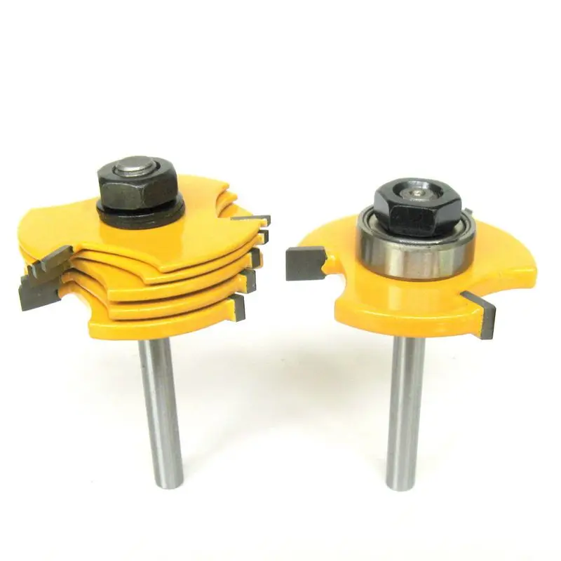 ใหม่สล็อตก้าน1/4นิ้ว8ชิ้นประกอบ6เครื่องตัดและชุดบิตเราเตอร์2 arbors
