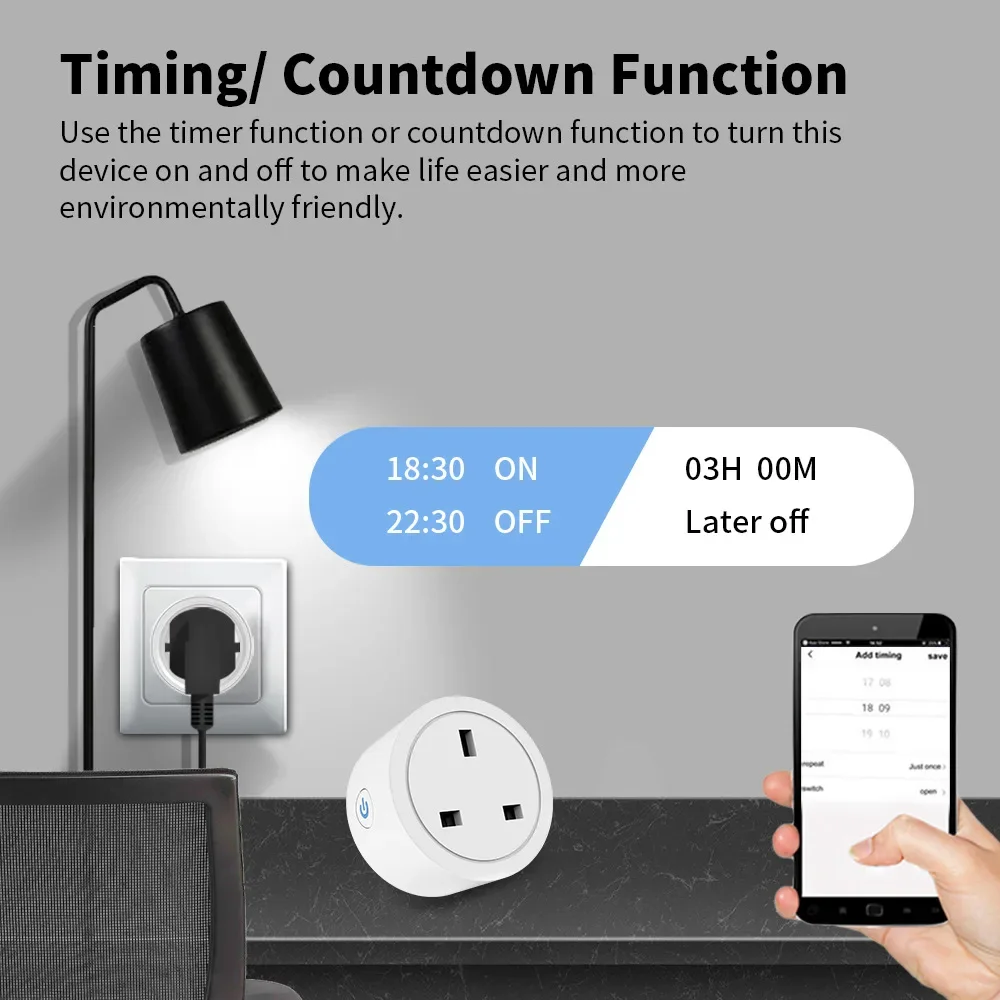 Tuya Zigbee Smart Socket Uk Plug 16A Thuis Stopcontact Met Energy Monitor Werkt Met Alexa Google Home Assistent Zigbee2MQTT