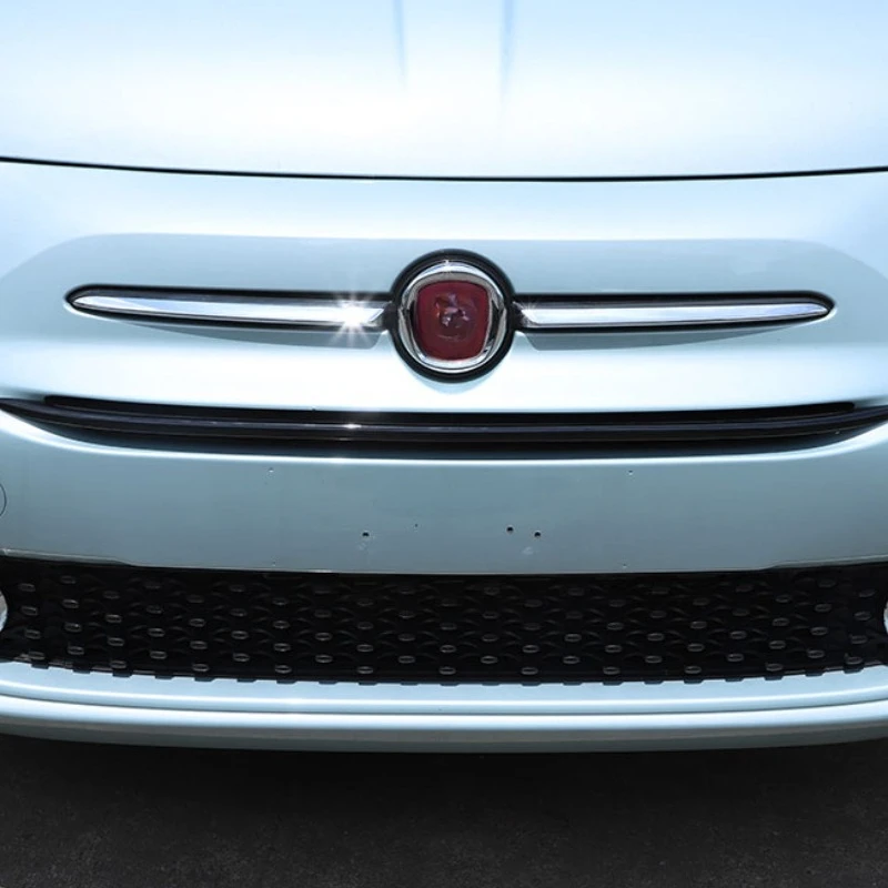 

For Fiat 500 2016-2025 ABS Carbon Fiber Car Front Grille Decorative Strip Automotive Exterior Modification Accessories