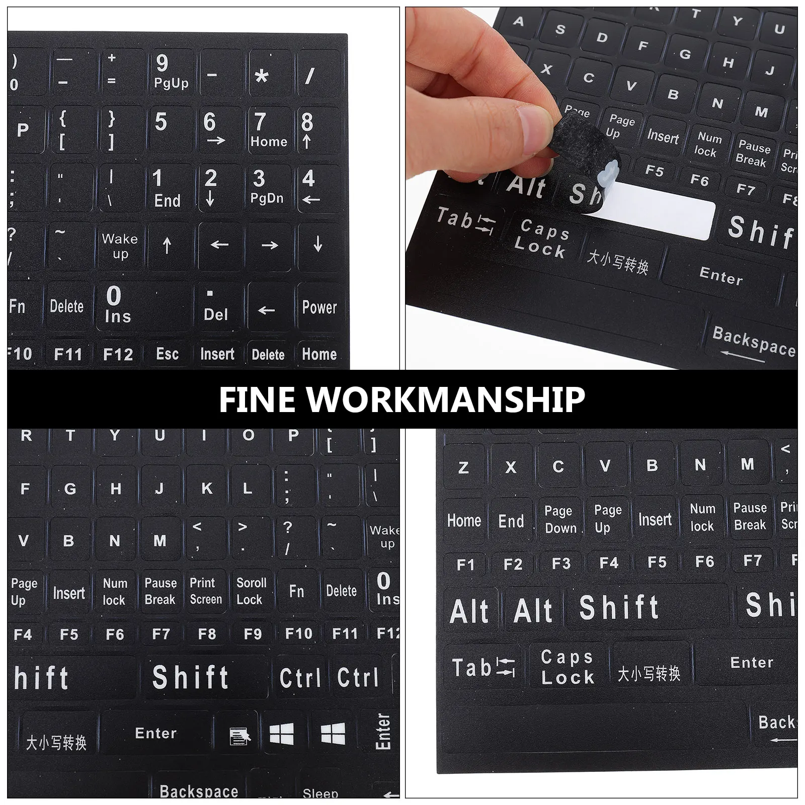 

2pcs English Keyboard Stickers Clear Letters Full Self Adhesive Laptop Desktop Computer Accessories