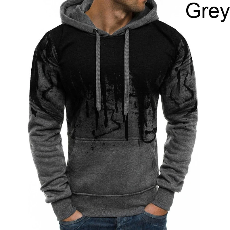 New Men's Fashion Camouflage Hoodie for Autumn and Winter Personality Printed Sweatshirt Casual and Sport Pullover