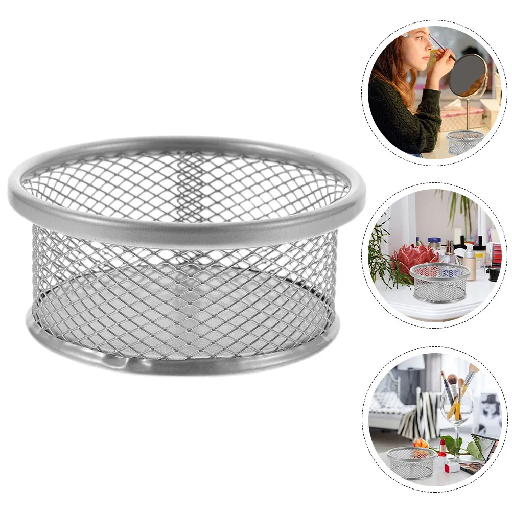 حامل مشبك ورق لسطح المكتب قابل للتكديس، منظم شبكي معدني، حاوية مشبك ورق ذات سعة كبيرة، تخزين اللوازم المكتبية