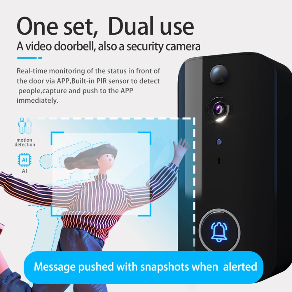WiFi Wireless Video Doorbell 2 WAY Talk อินฟราเรด Night Vision Doorbell กล้อง Home Monitor Security Smart Home Door Bell กล้อง