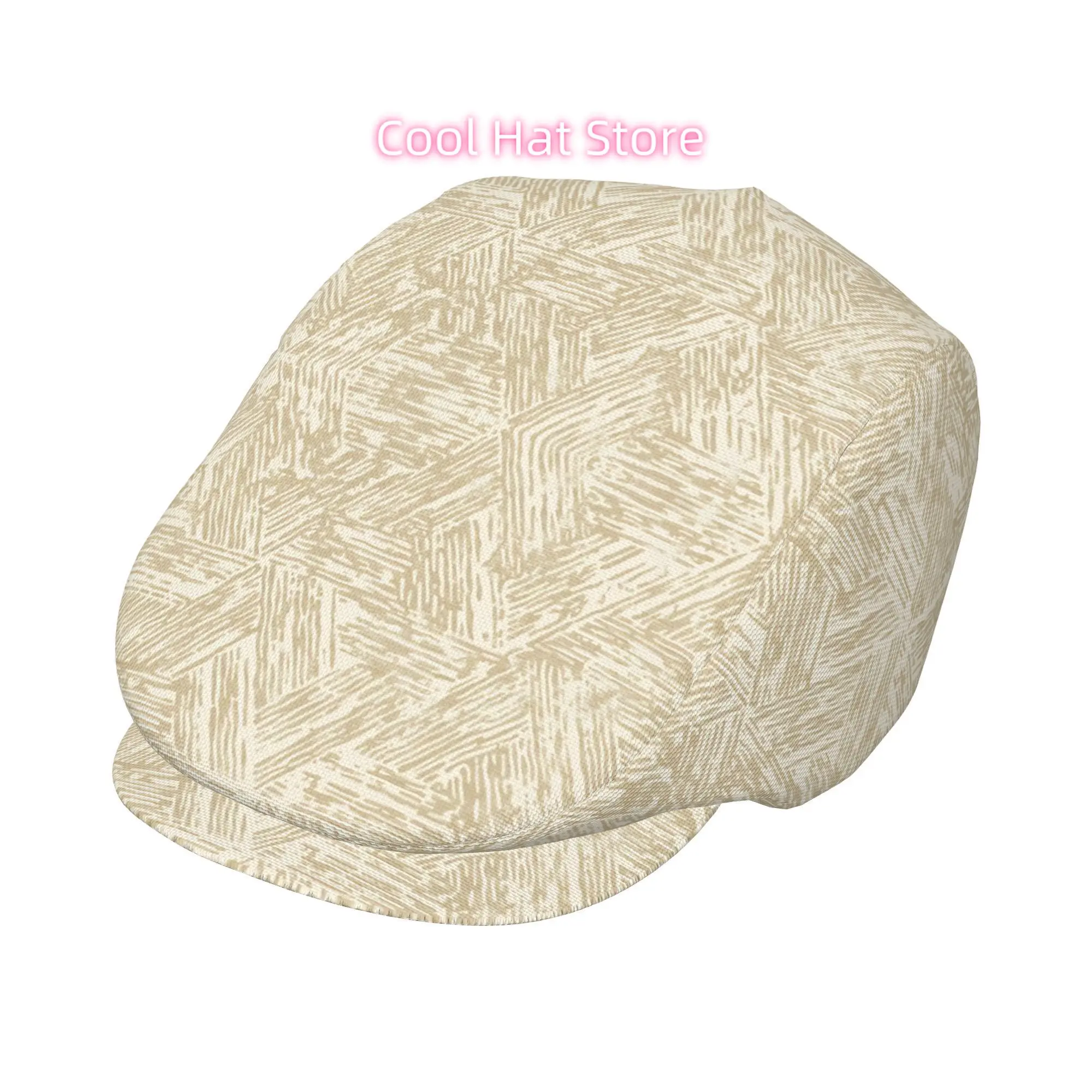 Sand Pattern Geometry Men Beret Hat Polyester Adjustable Newsboy Hats Cabbie Gatsby Cap Driving Flat Caps Women Cabbie Cap Beret