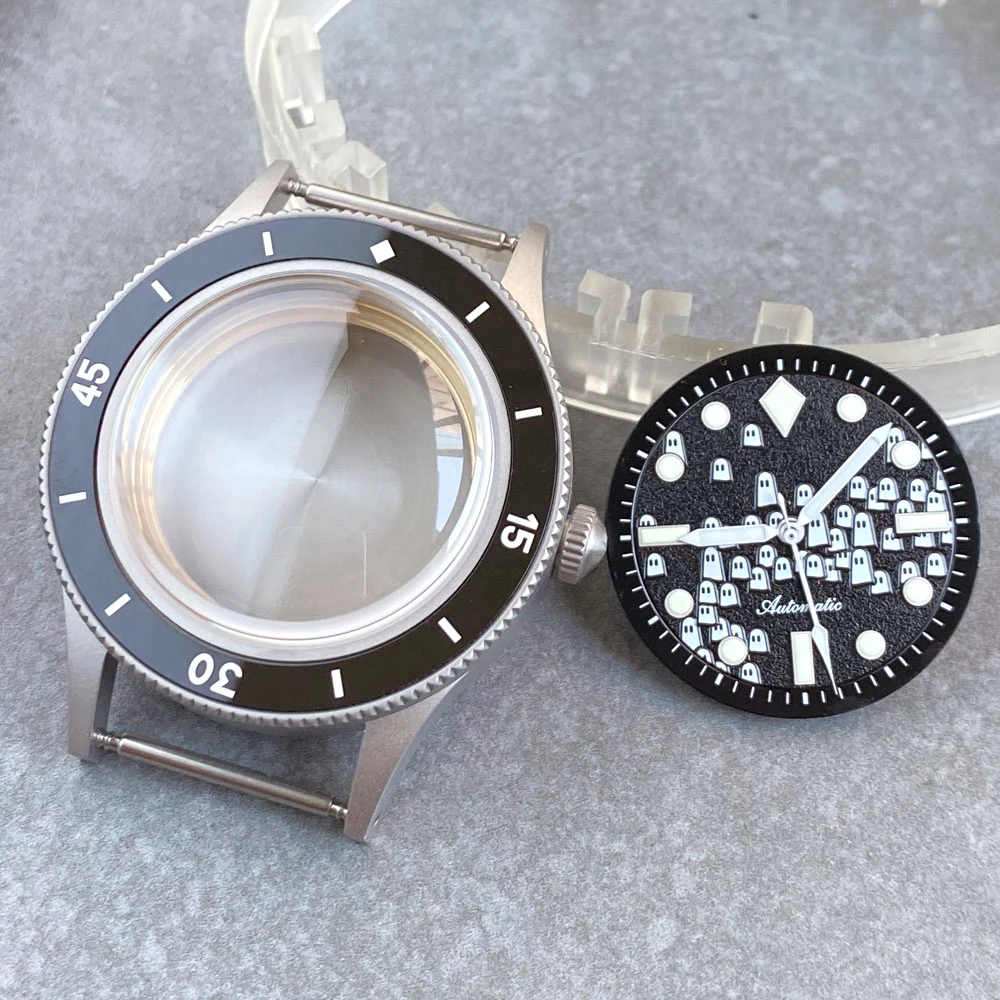 

50-fathoms Bubble Watch Case 20ATM for NH35 NH36 ETA2824 Miyota8215 Movement Luminous Ghost Dial Hands Vintage Watch Parts