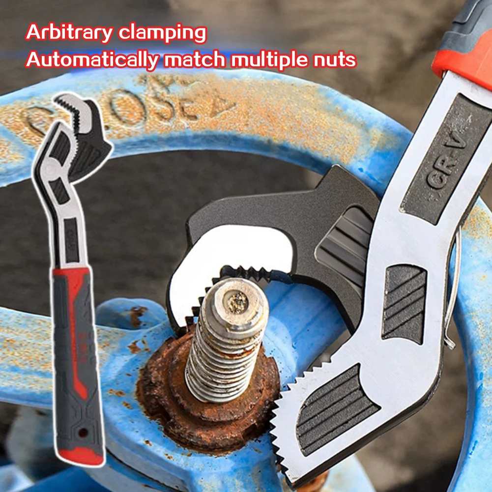 Self-Locking Wrench,Multi-Model Pipe Flexible Wrench Quick Opening 6/8/10/12 Inch Adjustables Wrench,for Machine Repair