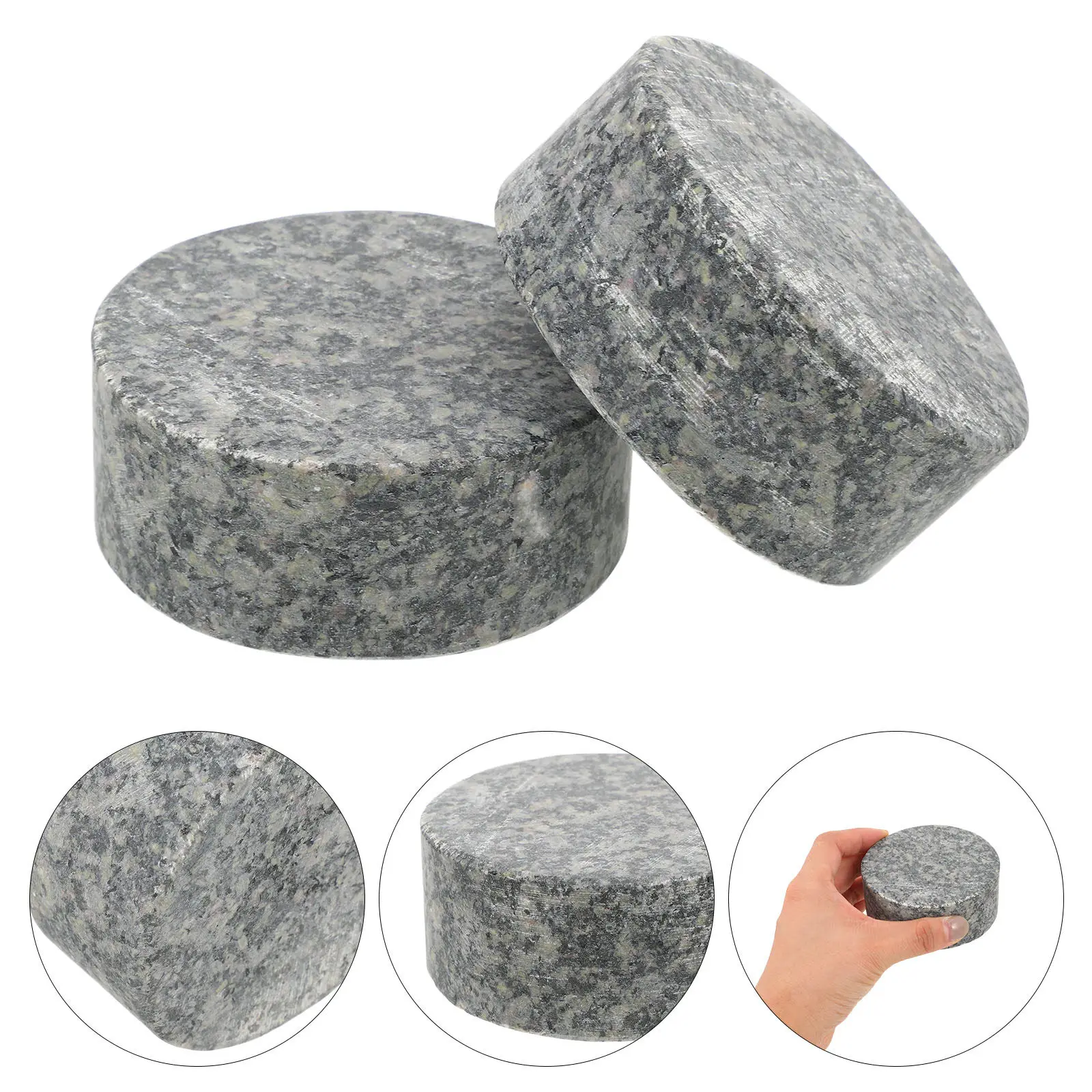 2Pcs Natural Stone Fermentation Weights 3.15inch Diameter 1.18inch Thick Round Press Tool for Pickle Jar Sauerkraut Kimchi