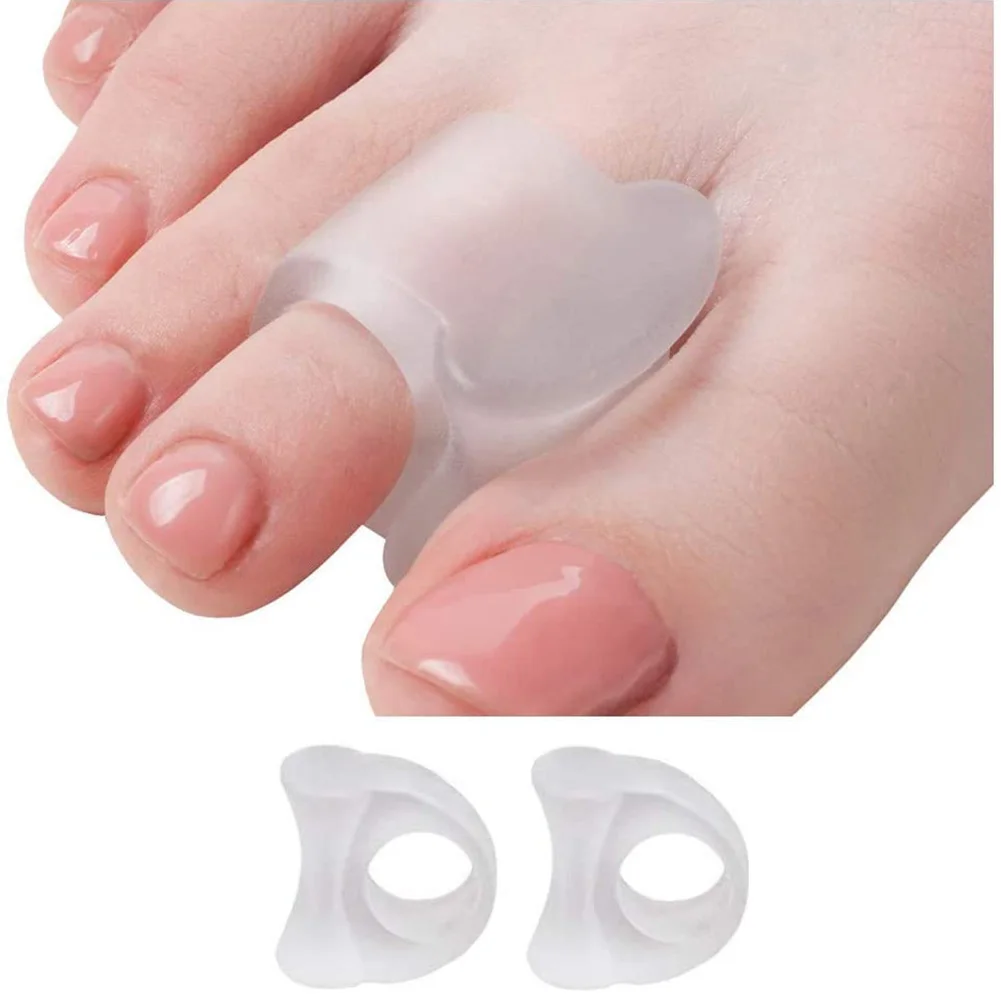 1pair Foottoe Corrector Ring Unisex Transparent Overlap Toe Correction Cushion Soft Comfortabl Washable Reusable Foot Care Tools