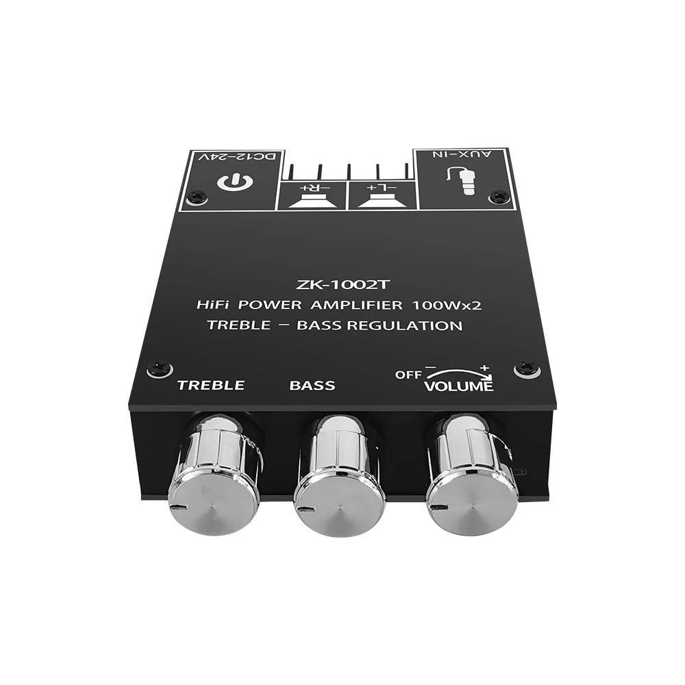 ZK-1002T 100W+100W 블루투스5.0 앰프 보드, 고음 및 저음 조절 기능, DIY 스피커용 2.0 채널 스테레오 AMP 보드