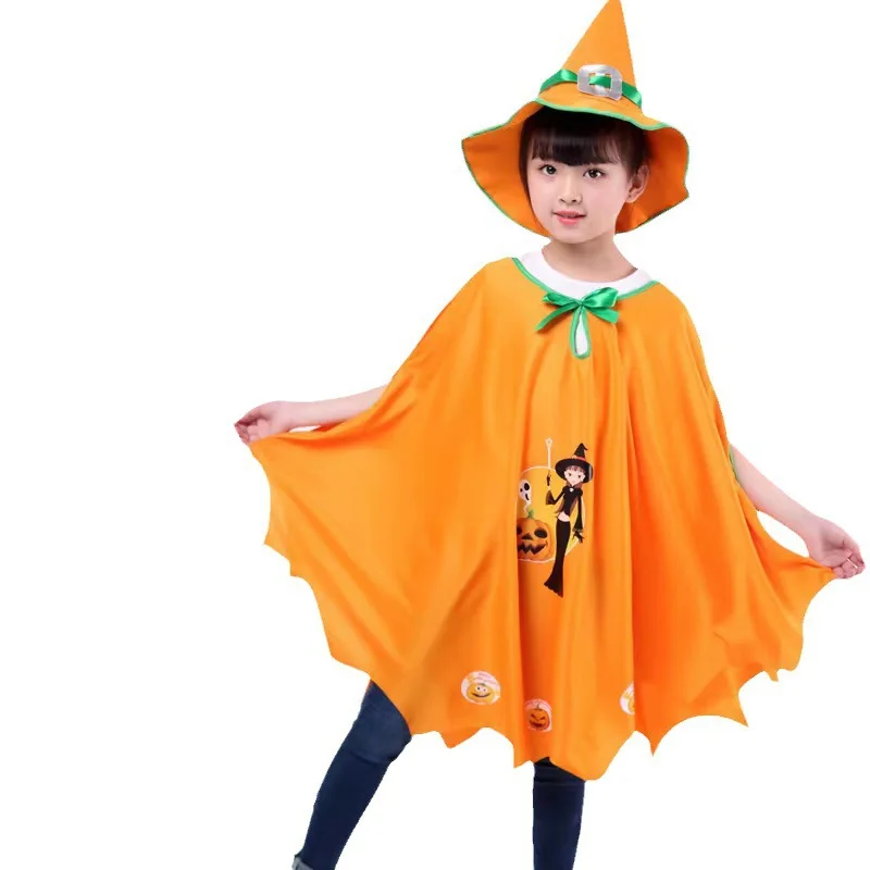 Halloween Witch Pumpkin Cosplay Cloak Ghost Festival Carnival Party Costumes for Child Happy Party Dress Up