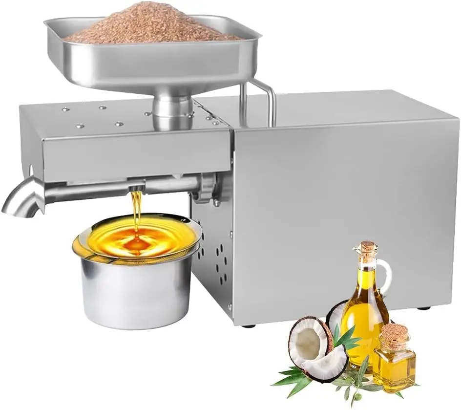 Press Machine Electric Automatic Oil Press Extractor Organic Oil Expeller for Avocado Coconut Flax Peanut Castor Perilla Seed Ca