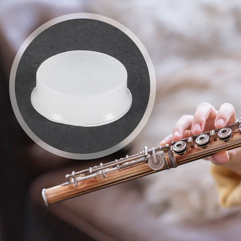 

50Pcs Silicone Flute Plugs Transparent Open Hole Covers Small Round Soft Key Caps for Professional Beginners Flute Accessories