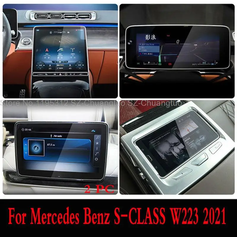 Tempered Glass Protector Film For Mercedes Benz S-Class W223 2021 12.8 Inch Touch Screen Car Interior Stickers are Scratch-proof