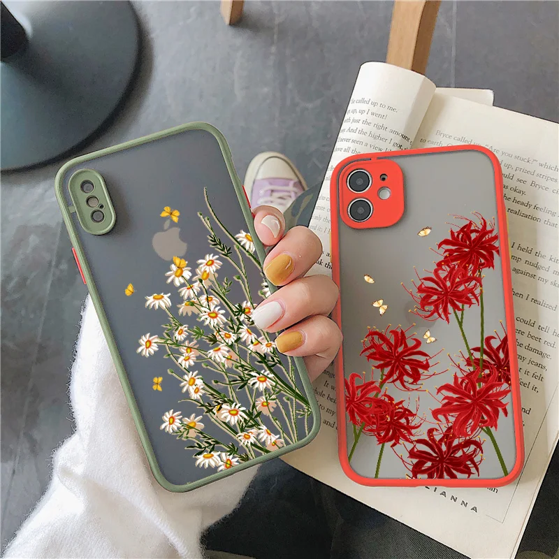 Elegant Lavender Higan Flower Phone Case For iphone 7 8 plus 12 13 mini 11 15 14 pro max X XR XS Max Shockproof Shell Cover