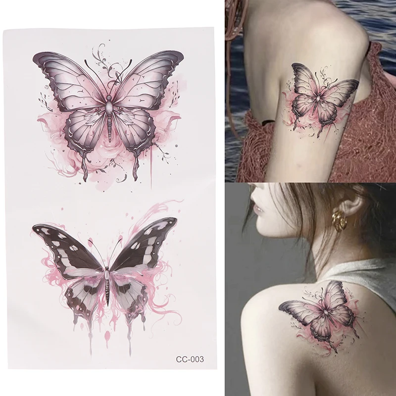 Halloween 1 Sheet Colorful Butterfly Temporary Tattoos For Women Men Fake Tattoo Sticker Adults Face Hands Body Art Tattoo view 3