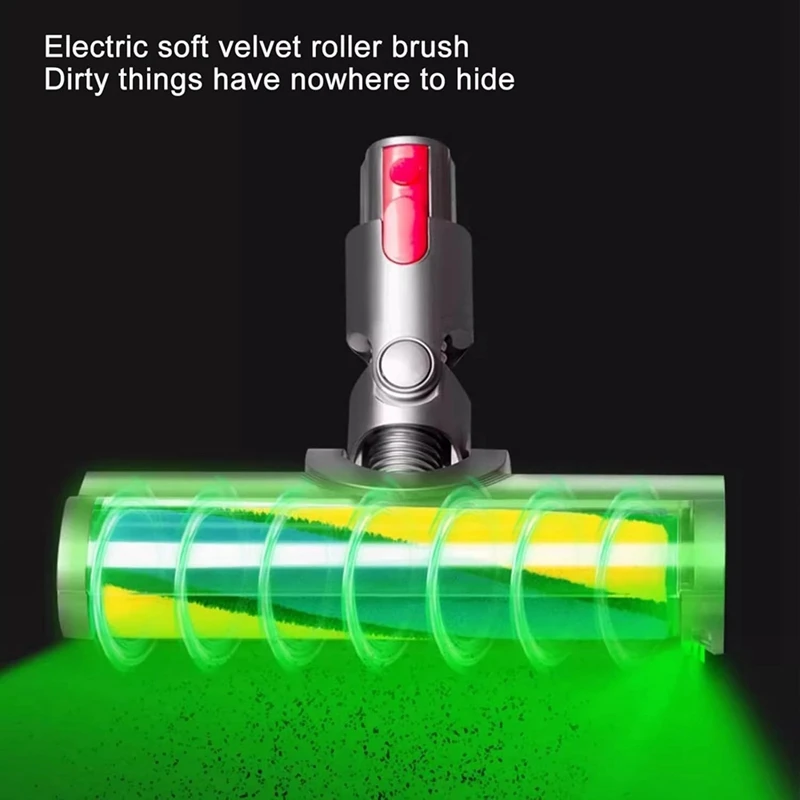 A44F-رولر فرشاة رئيس استبدال ل دايسون V7 V8 V10 V11 V15 أجزاء المكنسة الكهربائية الأرضية الصلبة مع ضوء الغبار الأخضر