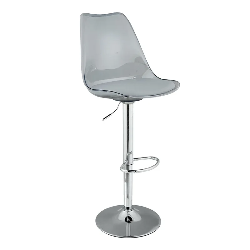 

Modern simple plastic bar stool, transparent high acrylic chair, rotatable and adjustable, suitable for living room use