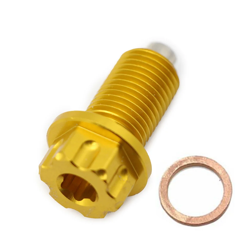 Motorcycle Engine Dress Up Magnetic Oil Drain Plug Oil Sump Drain Plug Nut Bolt for Suzuki DRZ400 DRZ400S DRZ400E/SM 2000-2015