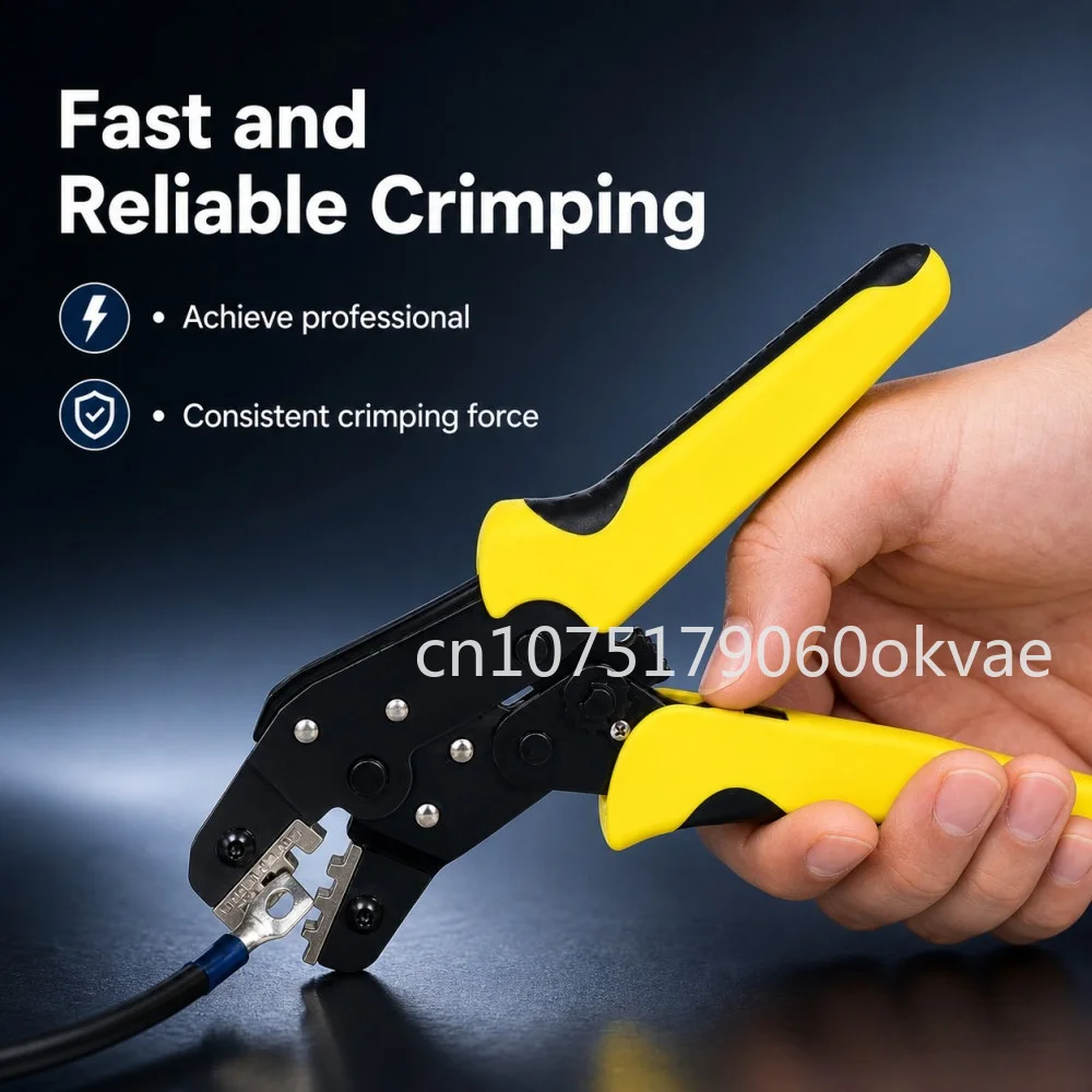 Ratchet Crimping Tool JX-1601 Wire Terminal Crimper for TAB Terminals Insulated Connector Hand Crimping Pliers Electrical Repair