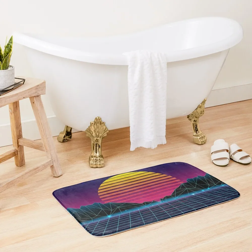 

Future Synthwave Aesthetics Bath Mat Non-Slip Shower Non-Slip Pad Set Ofs In The Bathroom Mat