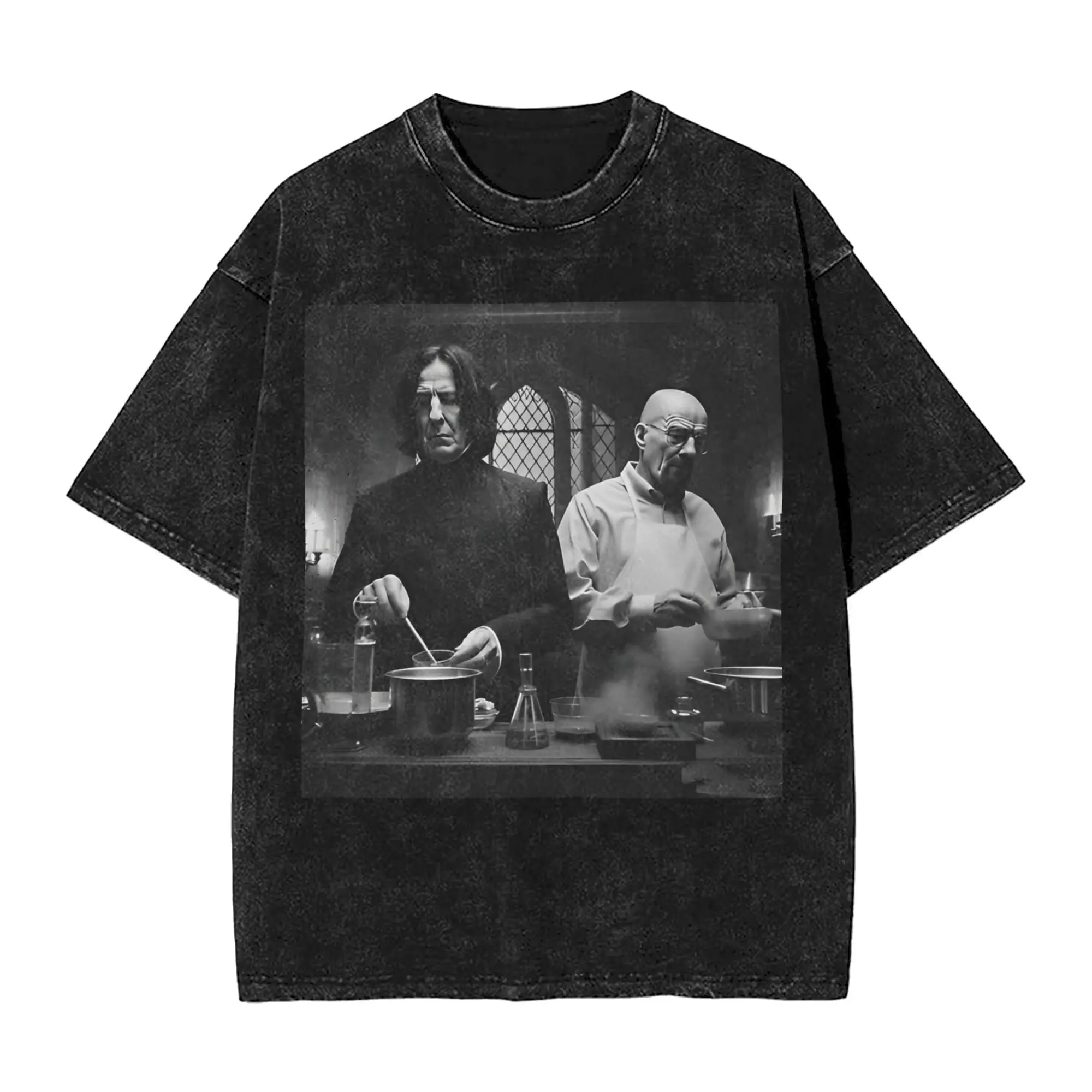 Лабораторный повар Breaking Bad Washed Футболка Уличная одежда Хип-хоп Винтажные футболки Футболки для мужчин и женщин с коротким рукавом High Street