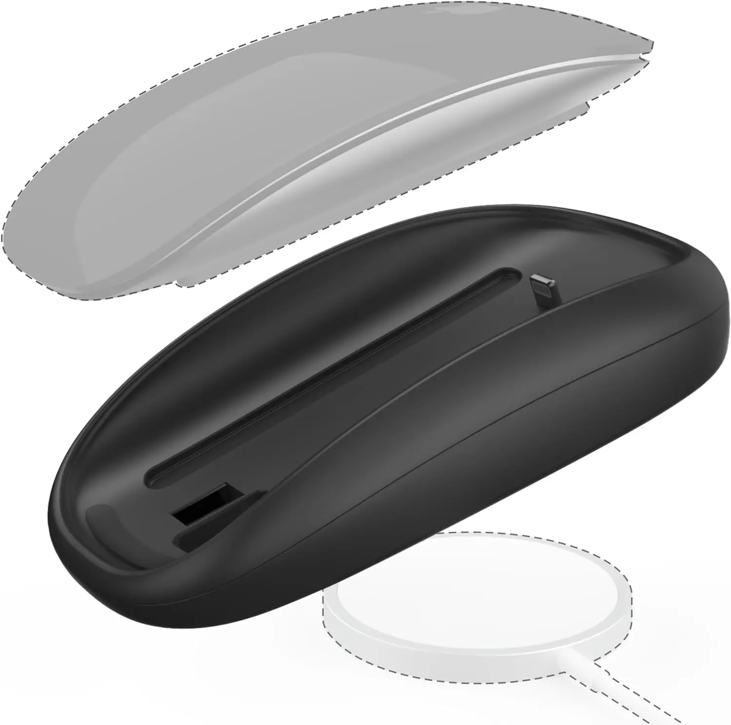 Ergonomic Charging Base for Magic Mouse 2, Fast Wireless Charging Case Cover for Ergonomic Grip, Magic Mouse Accessories