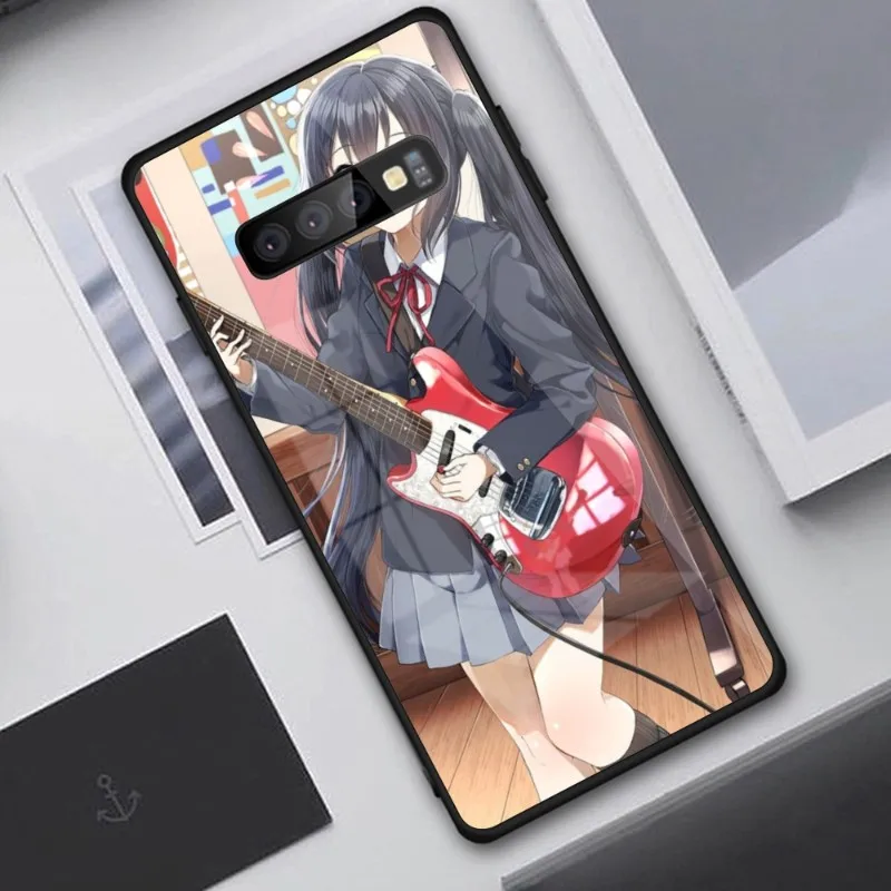 K-ON Nakano Azusa Phone Case for Samung S23 S22 S21 Pro Ultra A13 A33 A53 NOTE 20 PC Glass Phone Cover Funda