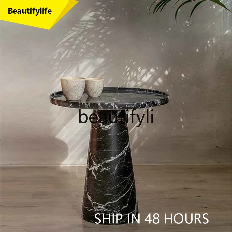 

smt1 Marble round living room side table, home sofa side table, designer bedside table