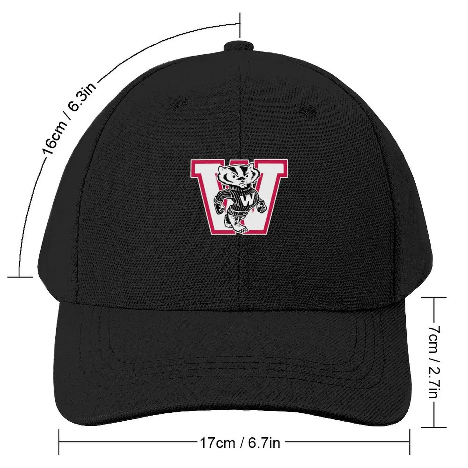 Incredible Wisconsin Badgers Design Baseball Cap custom Hat Anime Sports Cap Designer Hat Female Men's