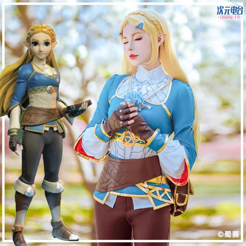 Princess Cosplay Game Breath of the Wild/Tears Of The Kingdom Cosplay  Cloak Link Cosplay Halloween Costume Prop Wig Shoe