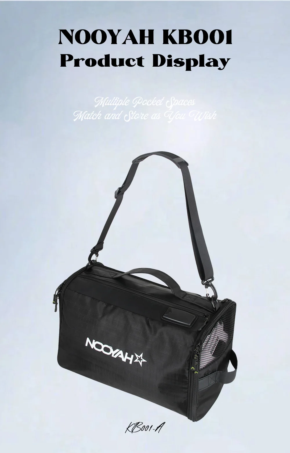 NOOYAH Sporttasche, multifunktional, Rennausrüstung, Tasche, Fahrradhelmtasche, Schuhe, Aufbewahrungstasche, Fitness, Fahrradzubehör, Schultertasche – Detail 7
