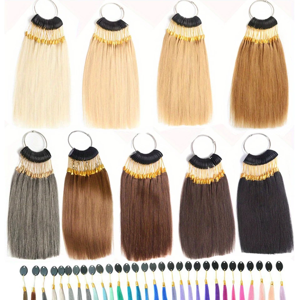 

30 Piece/Pack 8 Inch 100% Human Hair Swatches for Salon Testing Color Sample Real Hair Piece Dye Test Hair For Professional Use