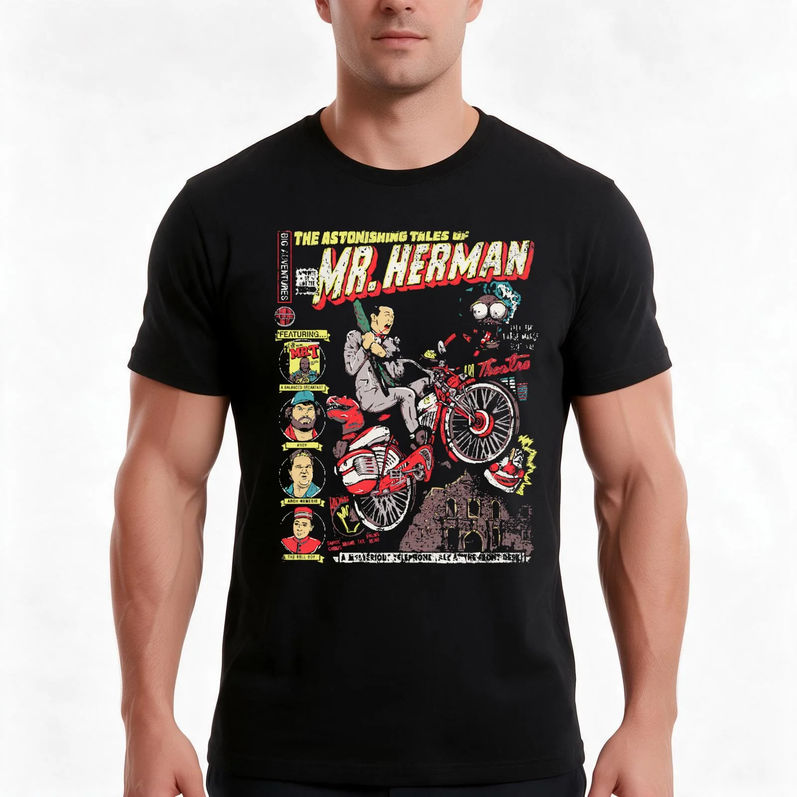Pee-wees-playhouse, 80s, jambi, peewee, pee wee herman, pee wees big adventure T-Shirt, Summer Casual Cotton Tee, 100% Cotton