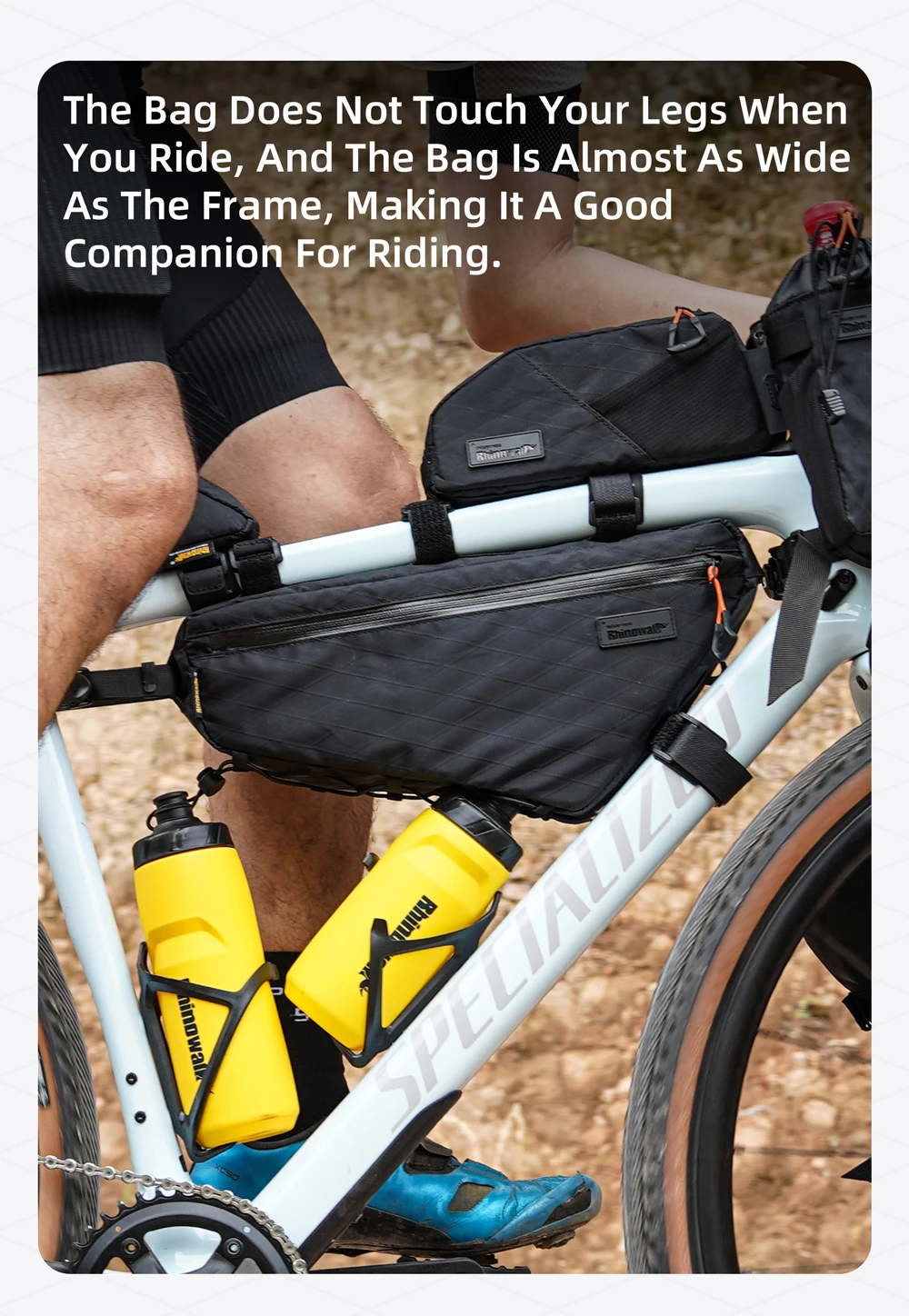 Rhinowalk Fahrrad-Dreiecksschlauchtasche, wasserabweisend, 1,7 l/2,4 l/2,9 l, Fahrrad-Rahmentasche für MTB und Rennrad, Querträger-Aufbewahrungspaket – Detail 37